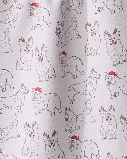 Festive Corgis Tea Towel
