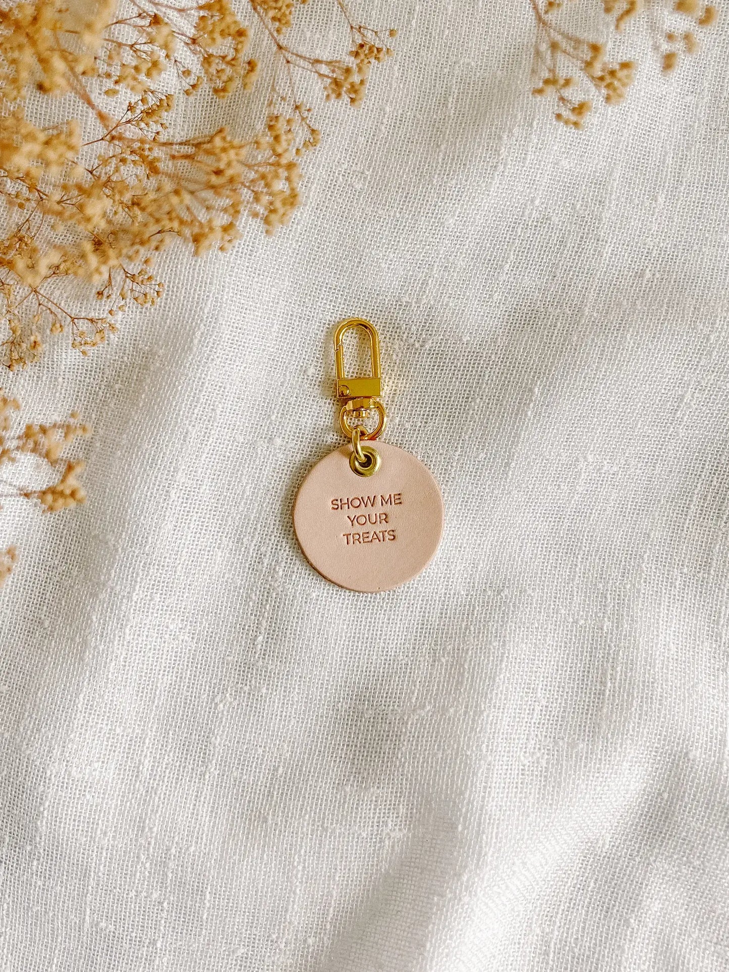 ‘Show Me Your Treats’ Leather Pet Collar Charm