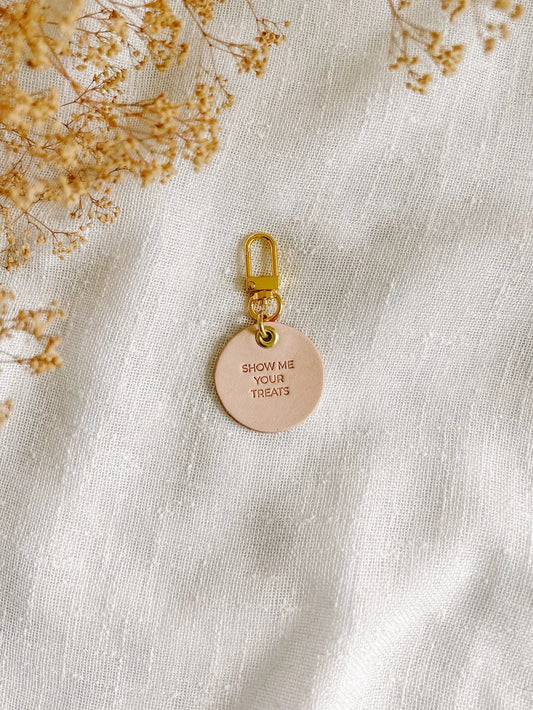 ‘Show Me Your Treats’ Leather Pet Collar Charm