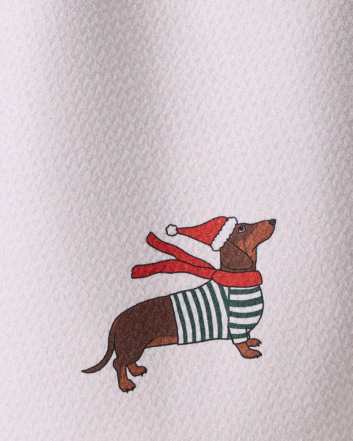 Merry Dachshund Tea Towel