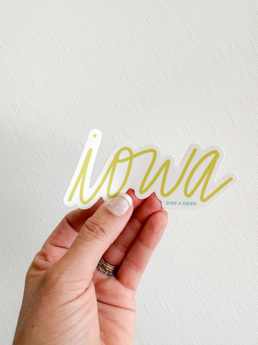 Iowa Script Sticker