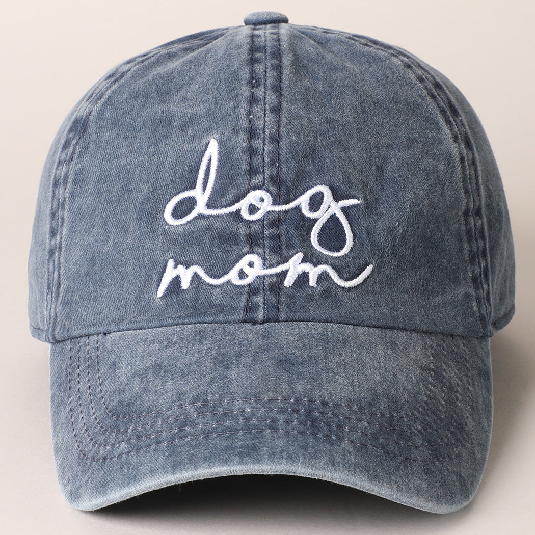 Dog Mom Embroidered Baseball Cap - 3 COLORS