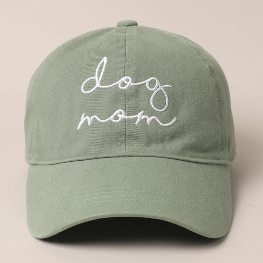 Dog Mom Embroidered Baseball Cap - 3 COLORS