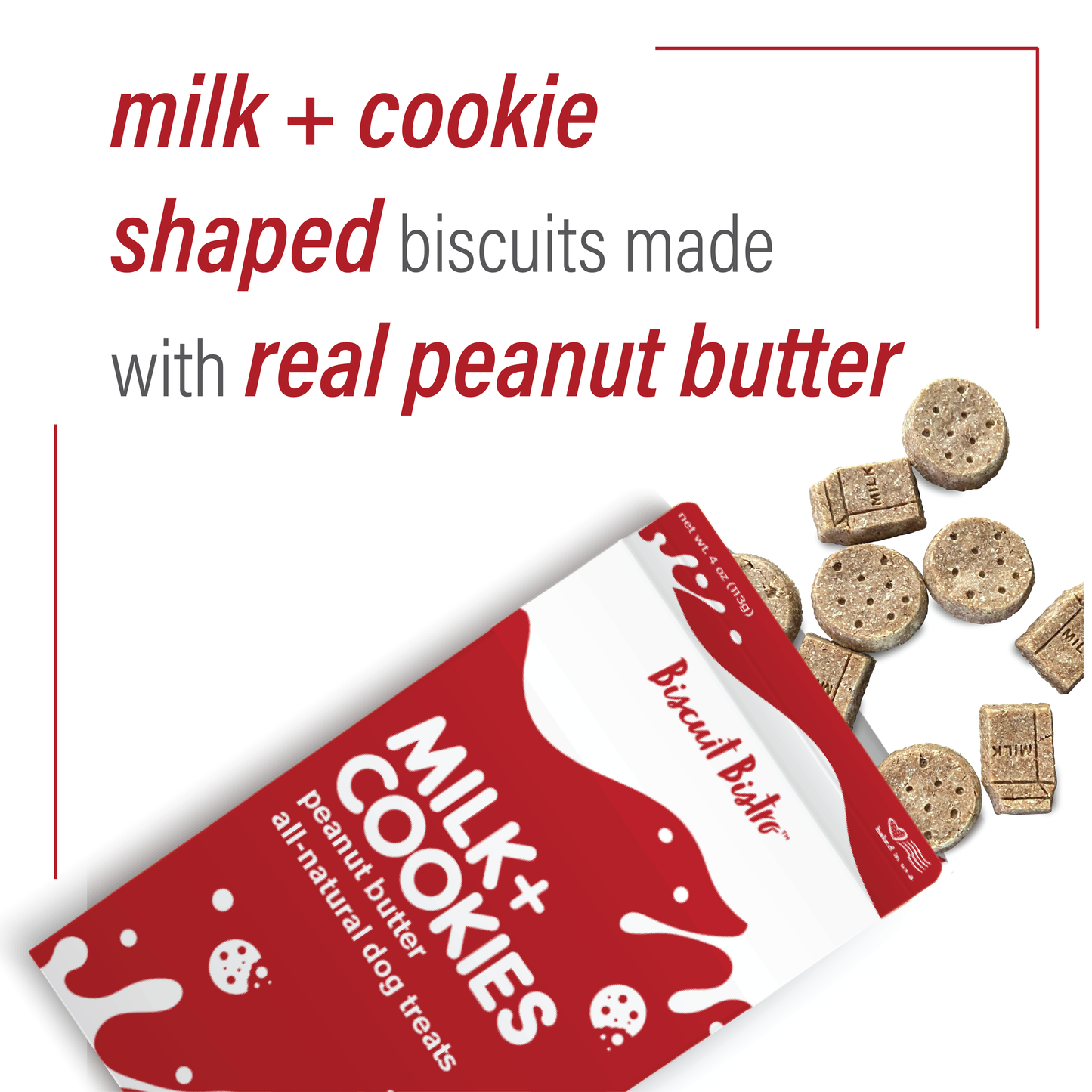 Milk + Cookies - Peanut Butter Dog Treats