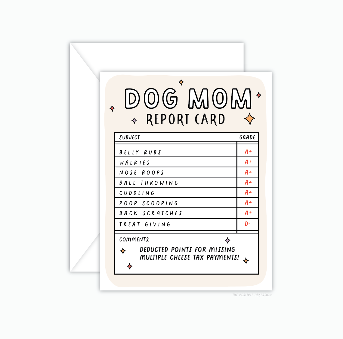 Funny Dog Mom Report Card