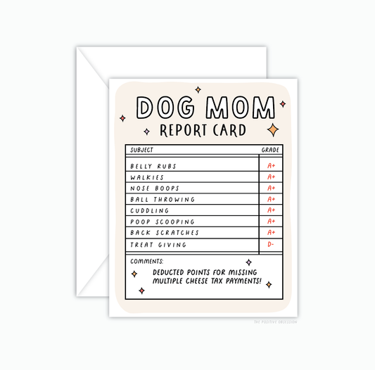 Funny Dog Mom Report Card