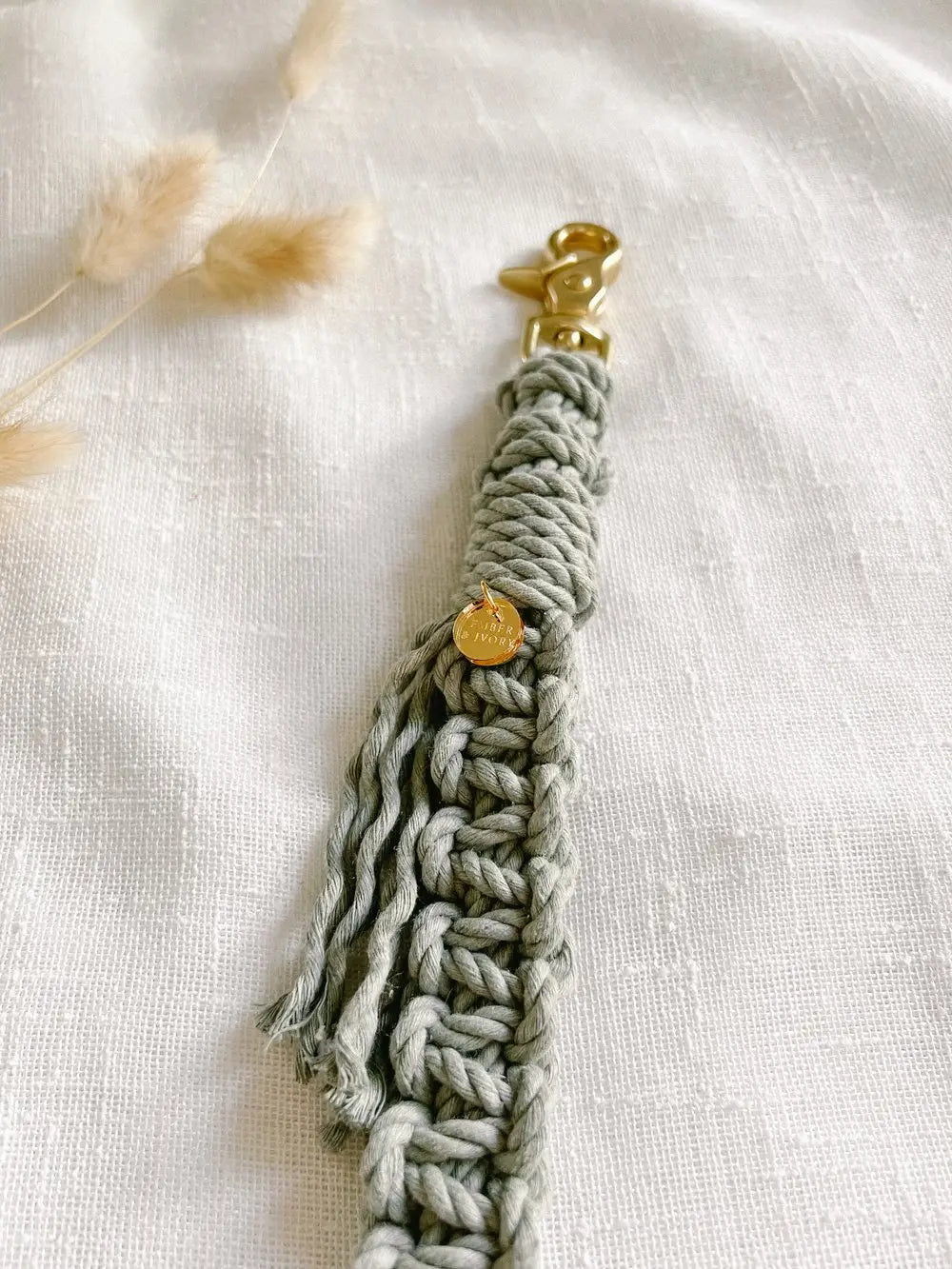 Sage Macrame Dog Seat Belt / Car Restraint