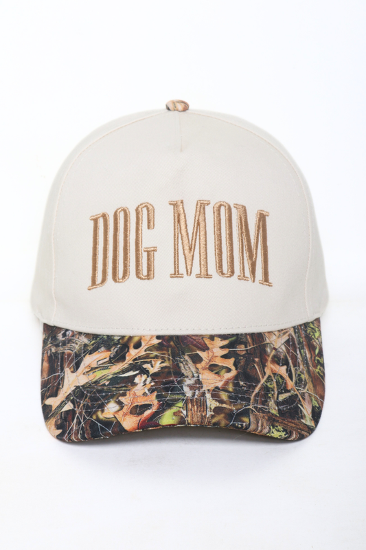 Dog Mom Embroidered Camo Trucker Hat
