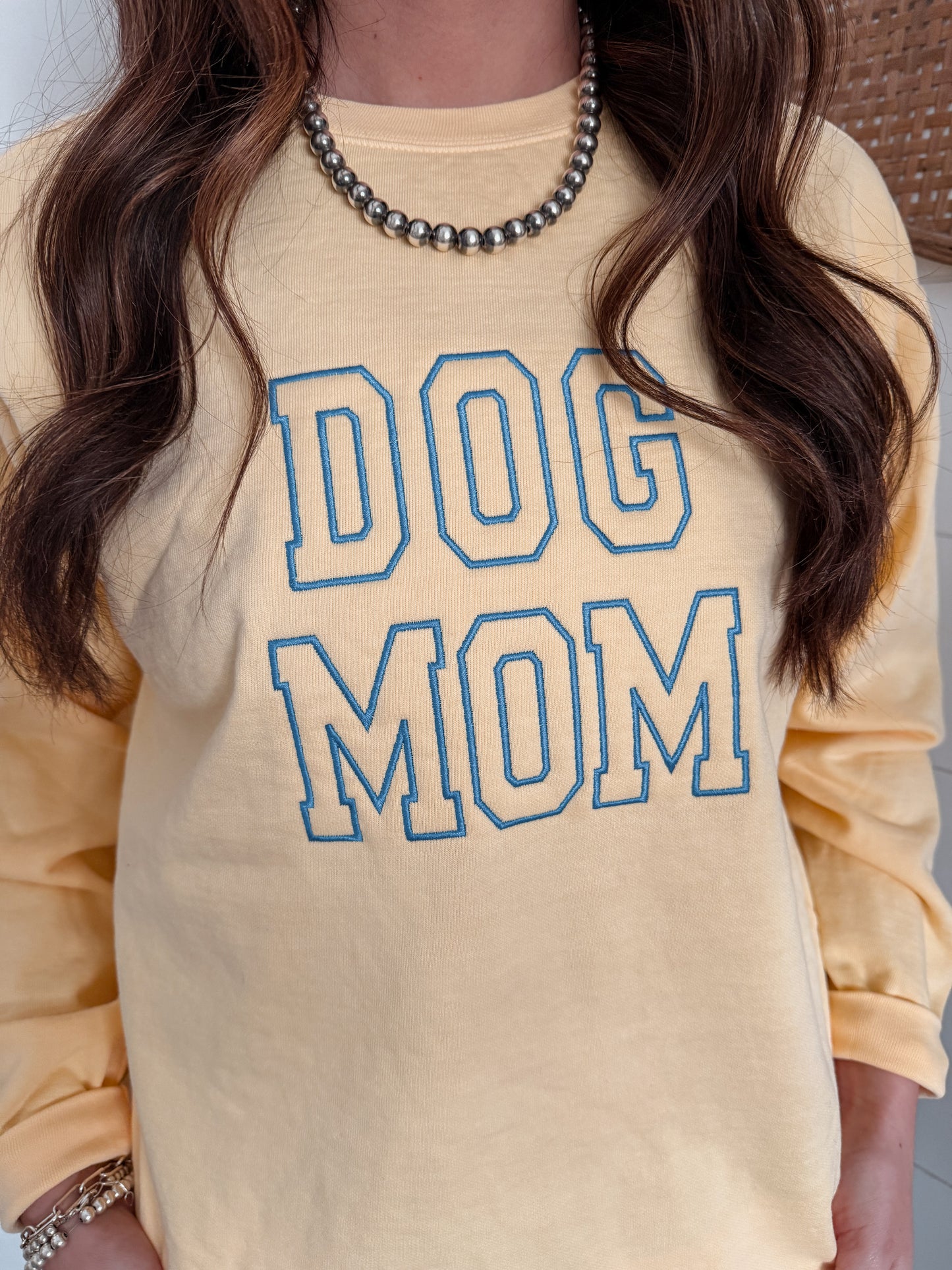 Embroidered Dog Mom Sweatshirt
