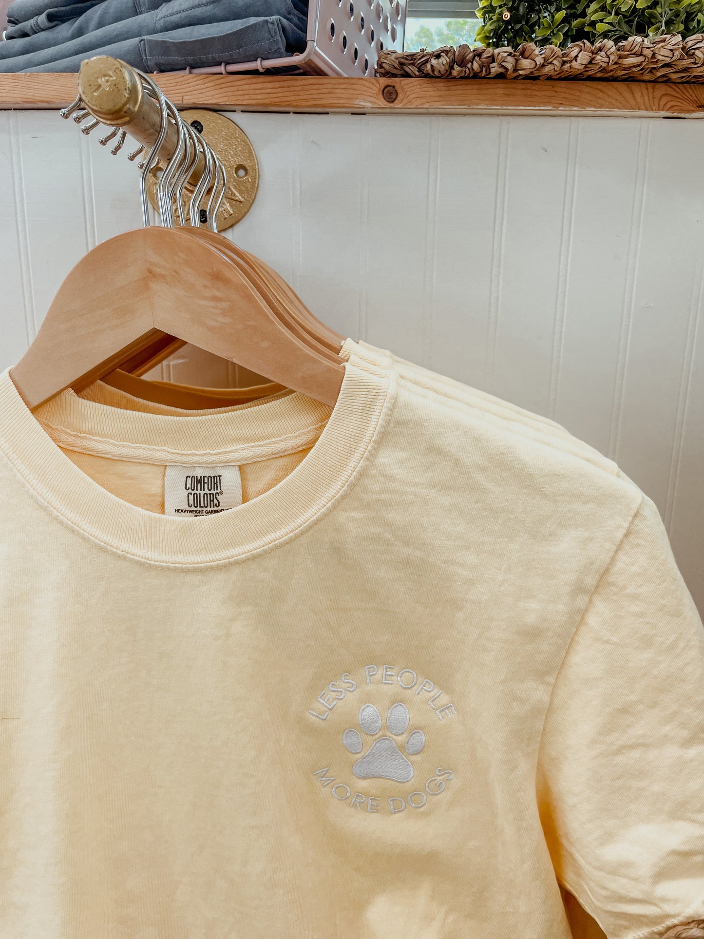 Embroidered Less People More Dogs T-Shirt