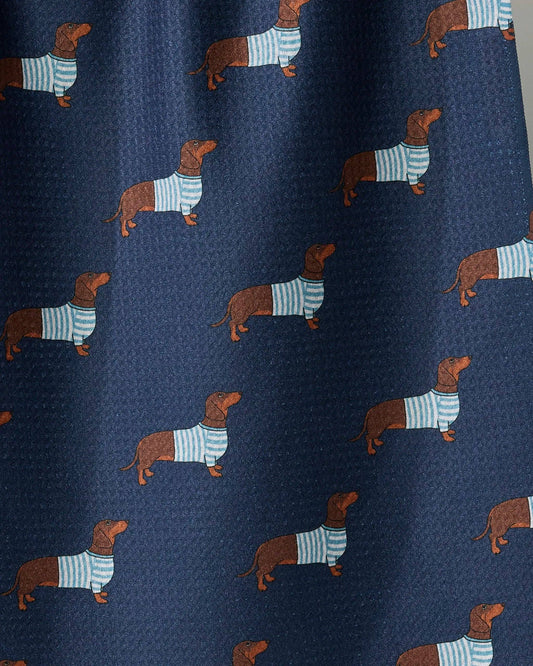 Coastal Dachshund Tea Towel