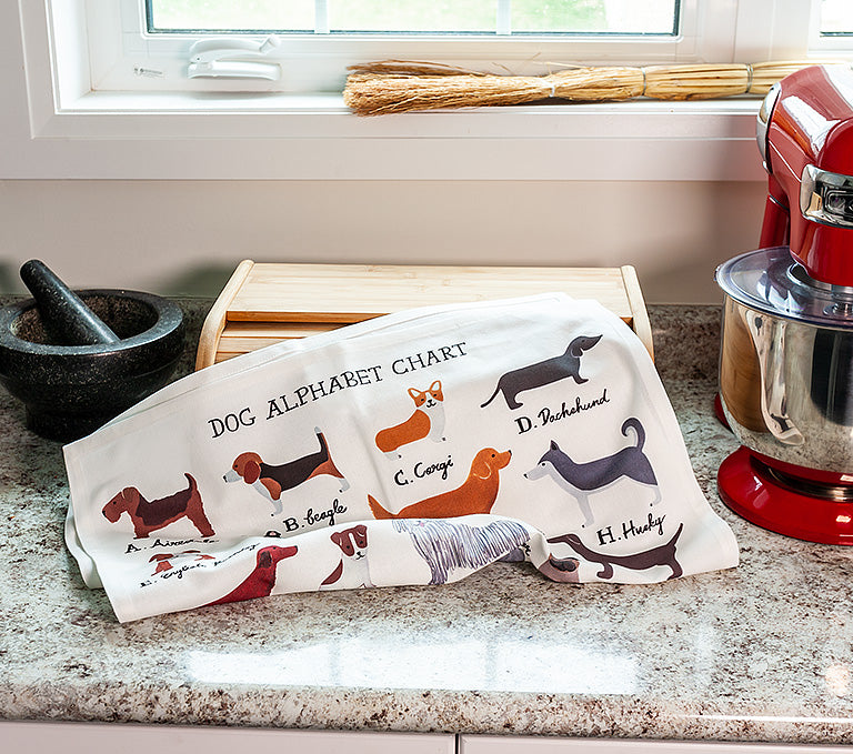 Dog Alphabet Tea Towel-