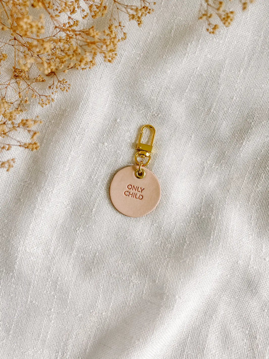 ‘Only Child’ Leather Pet Collar Charm