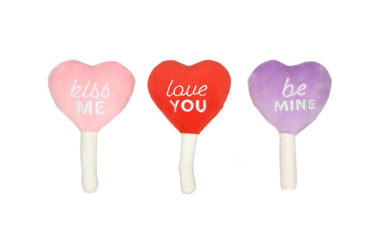Conversation Hearts Dog Toys, Valentine's Day, Set of 3
