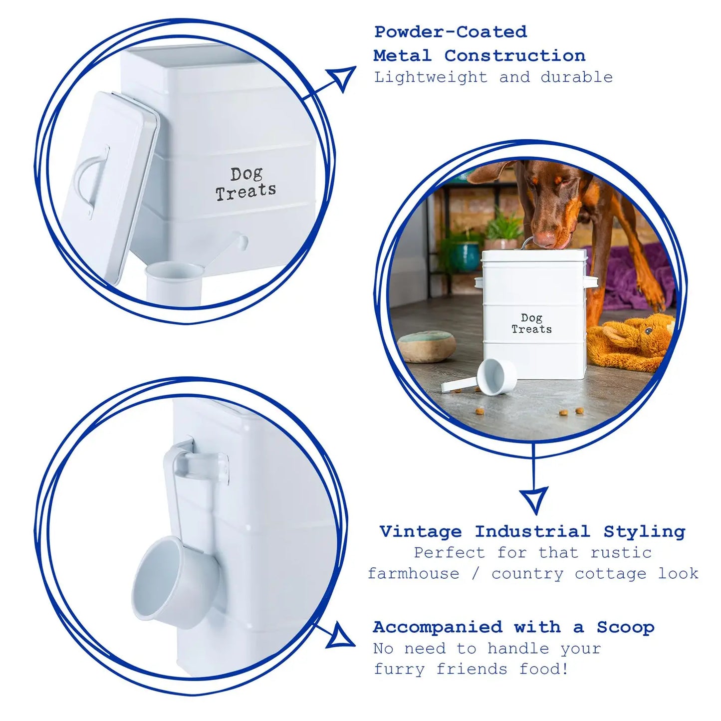 Vintage Metal Dog Treat Canister