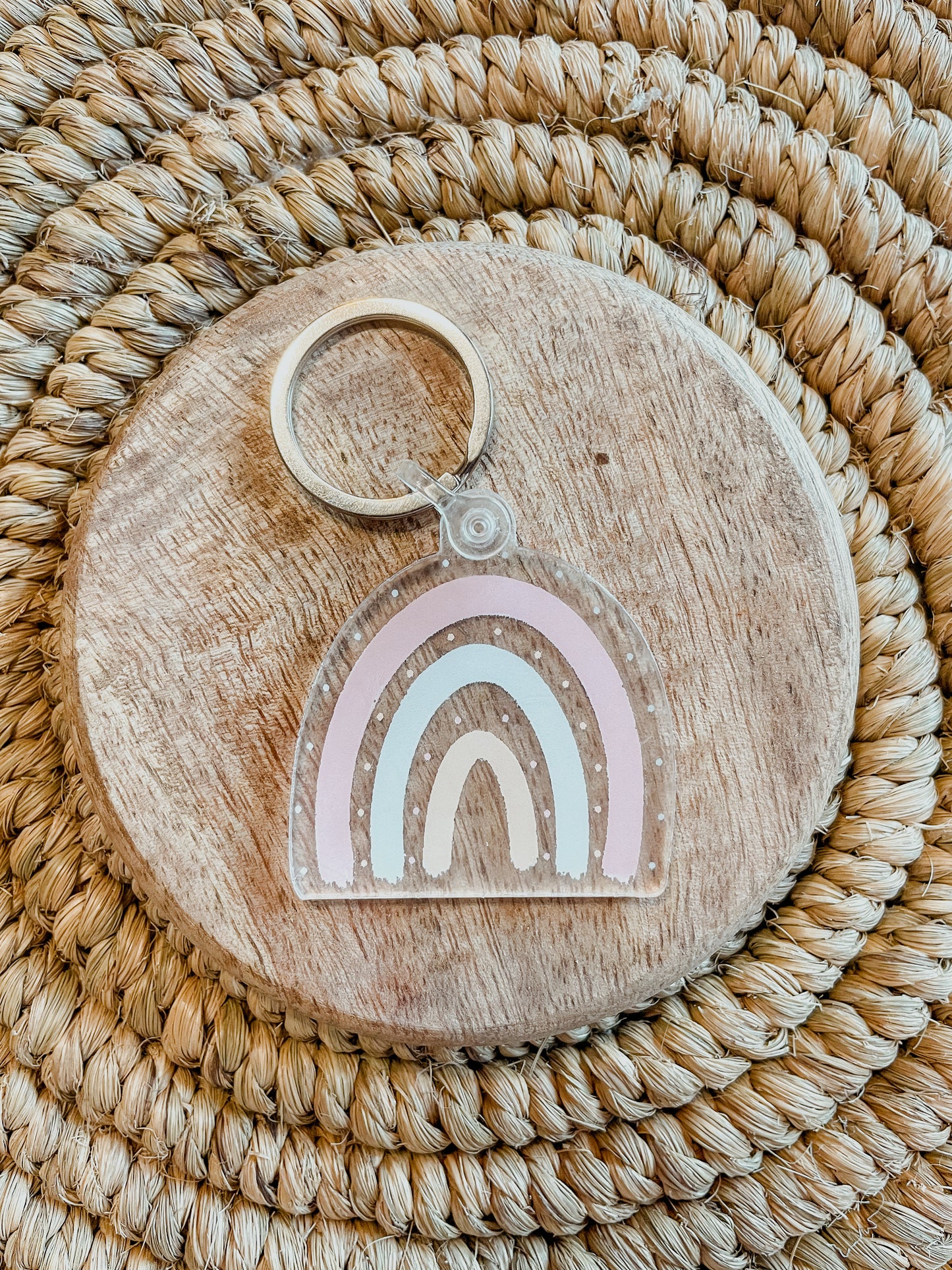 Clear Rainbow Keychain