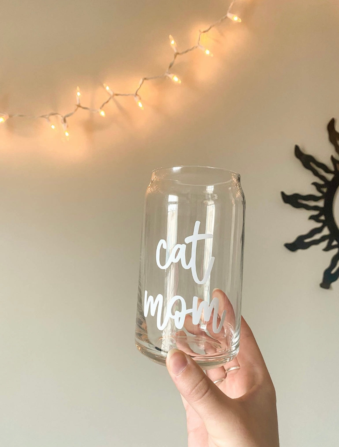 Cat Mom Can Glass Cup