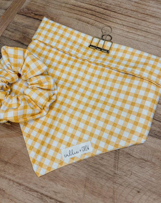 Yellow Gingham Bandana