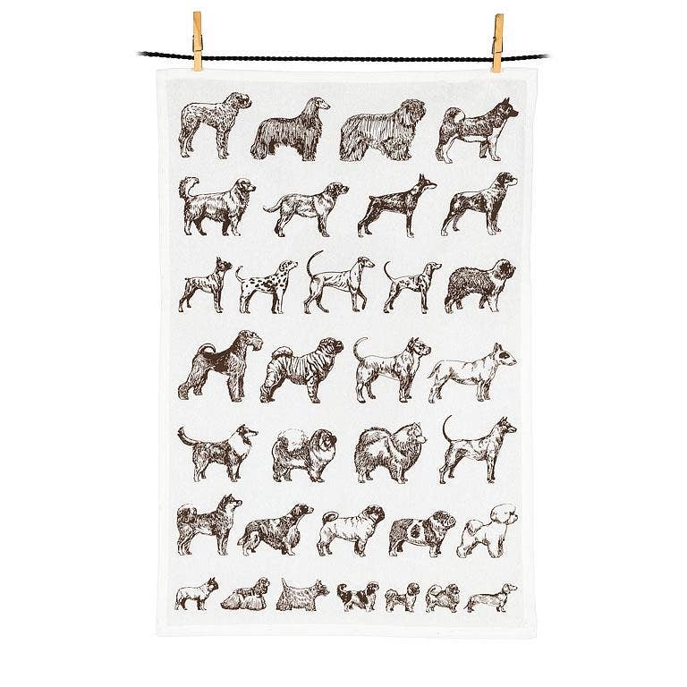 Dog Outline Motif Kitchen Towel