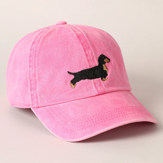 Dachshund Embroidered Baseball Cap - 3 COLORS