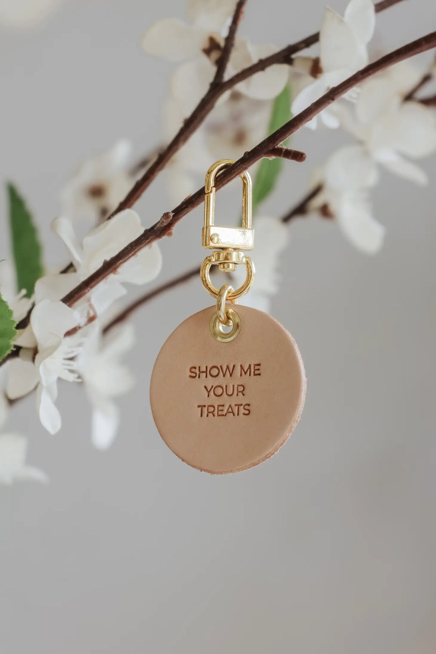 ‘Show Me Your Treats’ Leather Pet Collar Charm