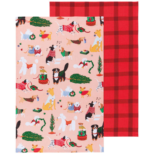 Holiday Hounds Christmas Dishtowels