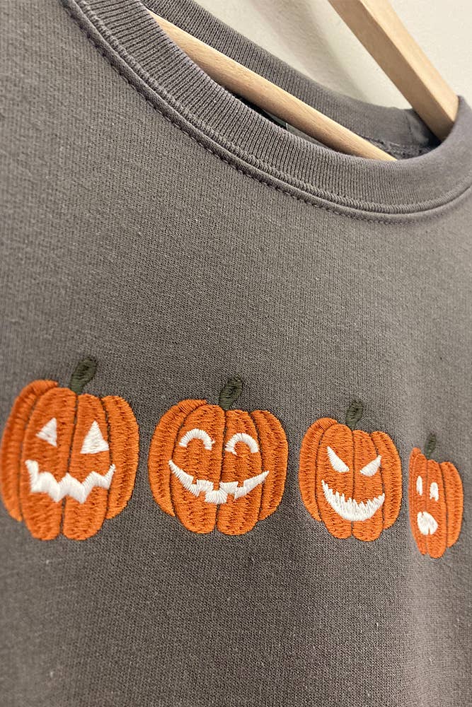 Mini Pumpkins Embroidered Sweatshirt
