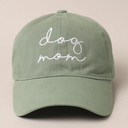 Dog Mom Embroidered Baseball Cap - 2 Colors
