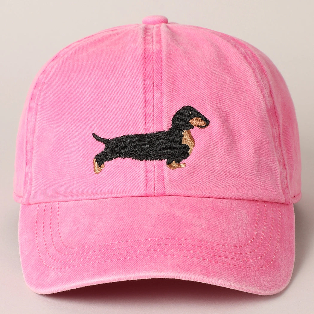 Dachshund Embroidered Baseball Cap - 3 COLORS
