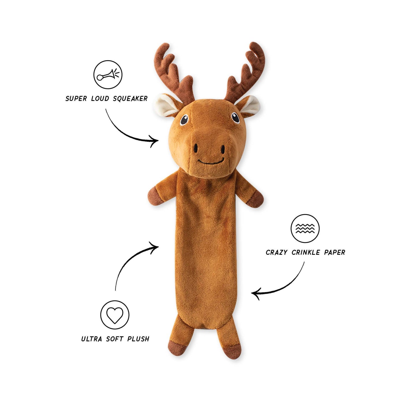 Don't Moose with Me - Flat Plush Dog Toy