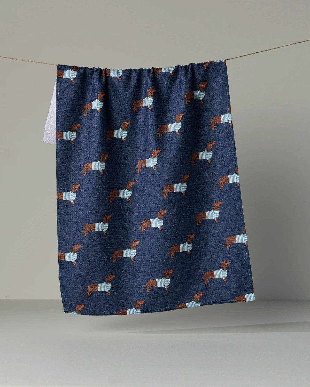 Coastal Dachshund Tea Towel