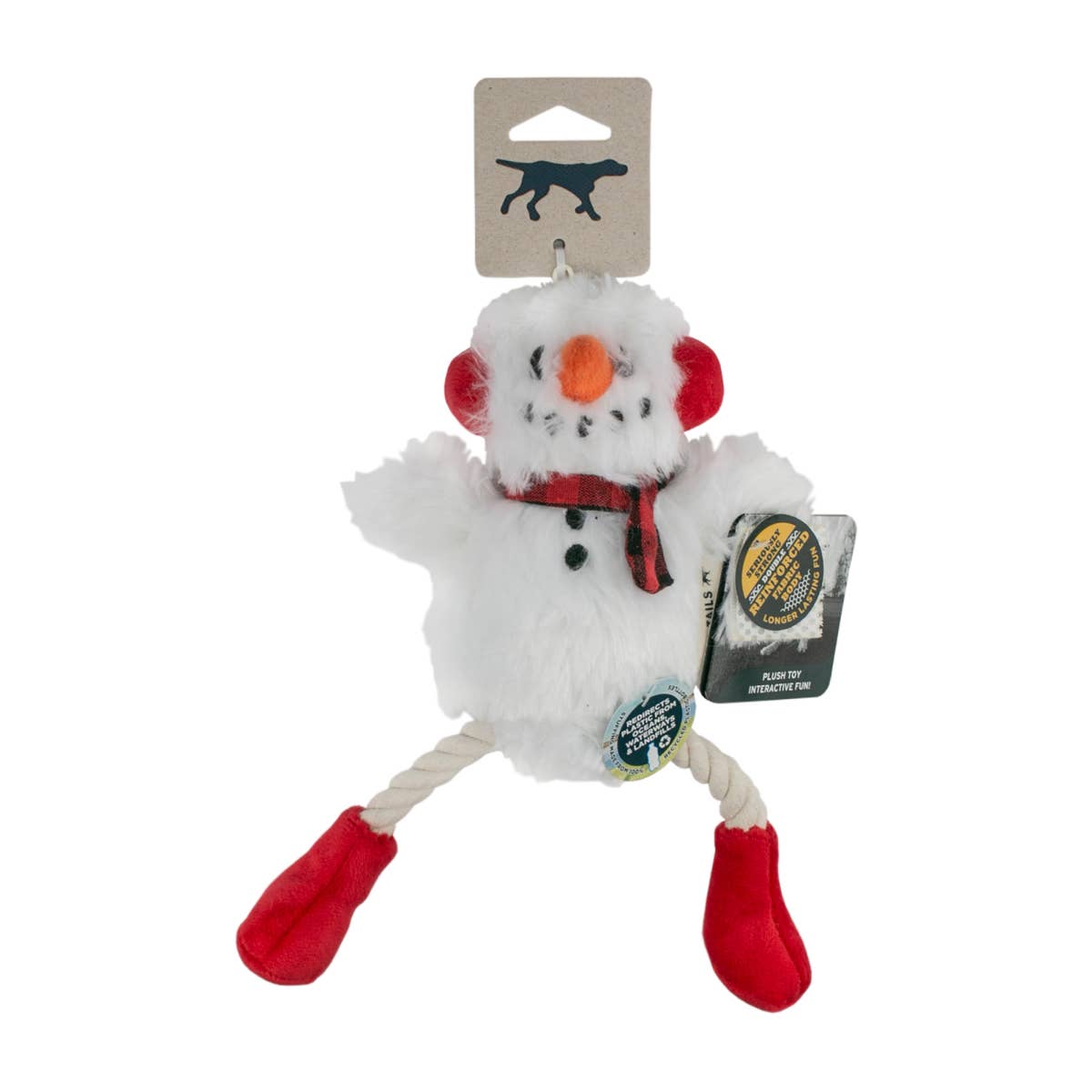 Snowman Pull-Through Rope Tug Dog Toy - 11"