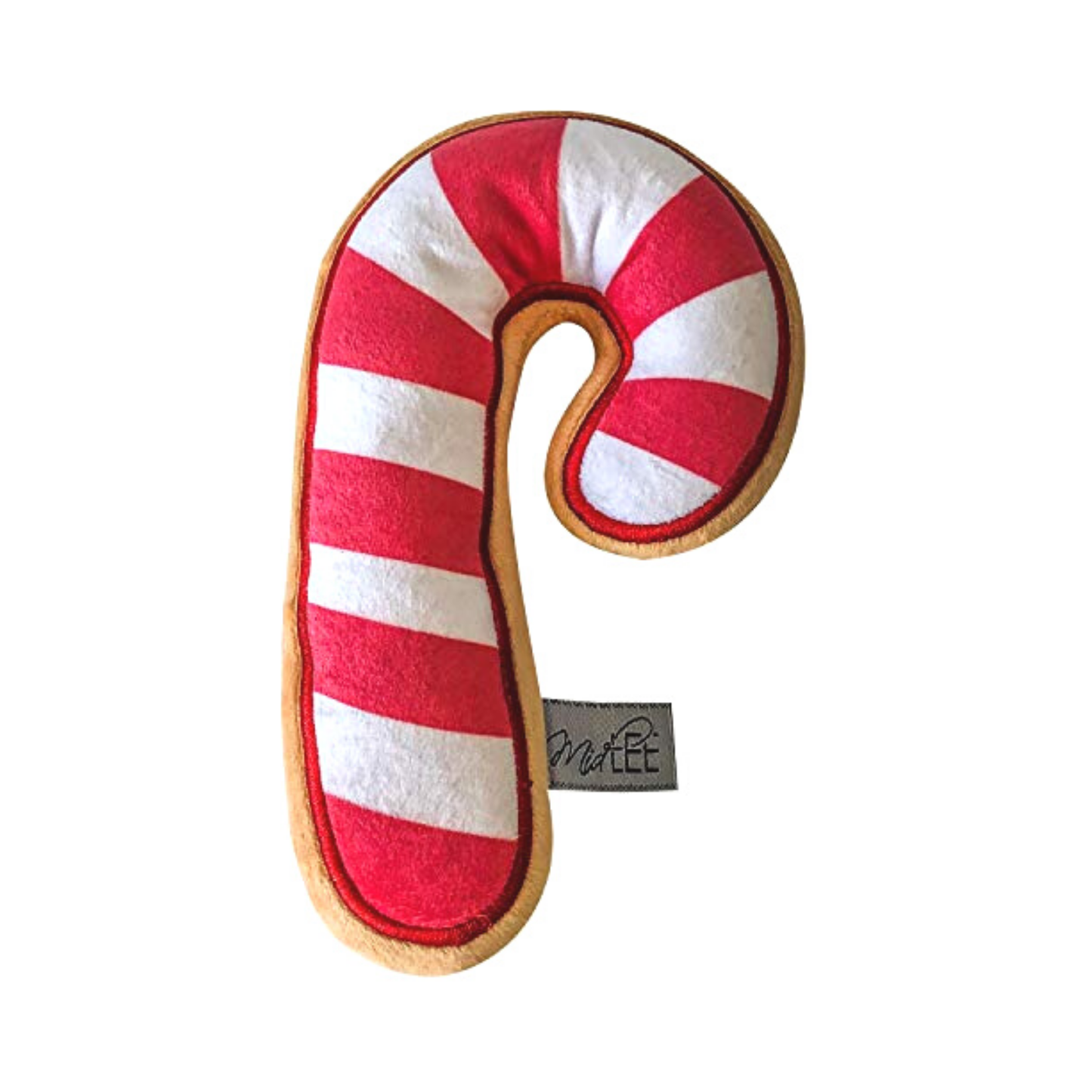 Candy Cane Sugar Cookie Plush Dog Toy