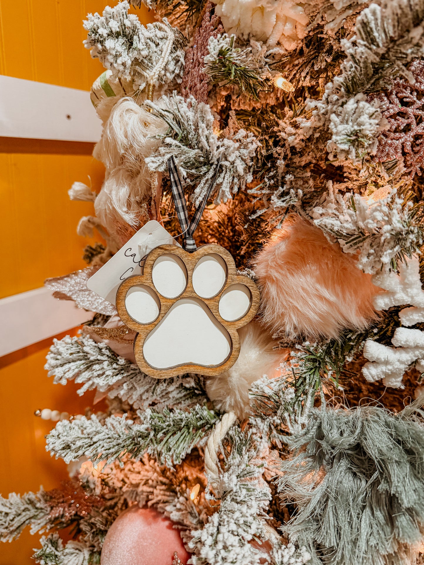 Wood Paw Ornament