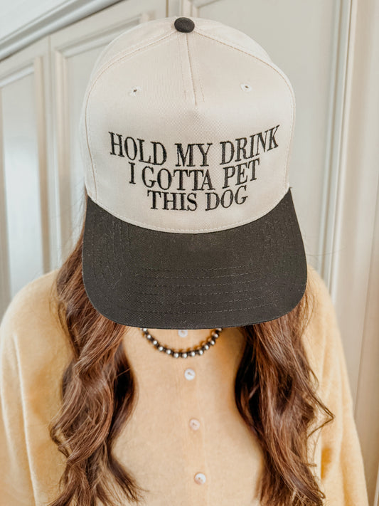 Hold my Drink Pet Dog Embroidered Trucker Hat