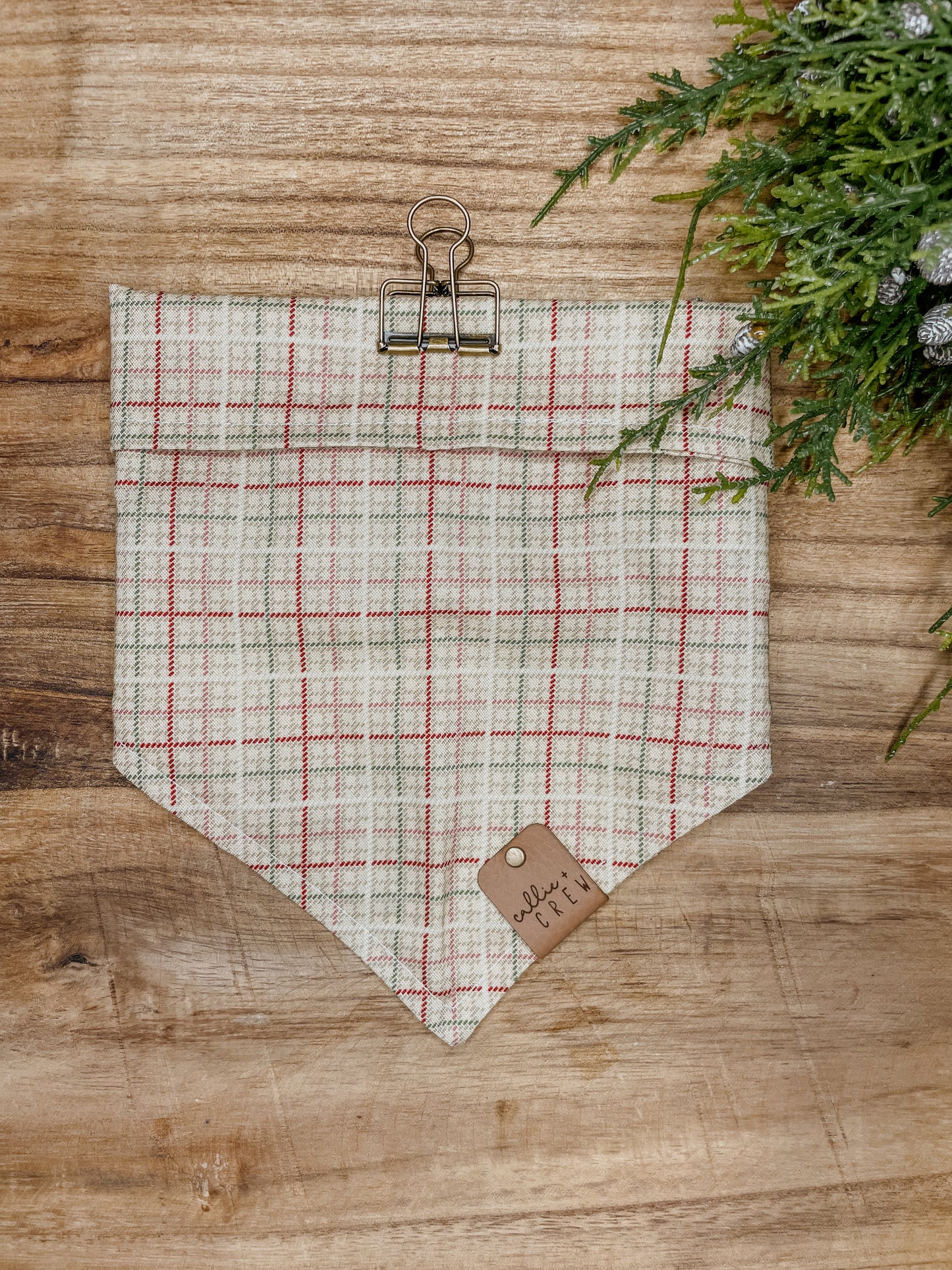 Gingerbread Plaid Bandana