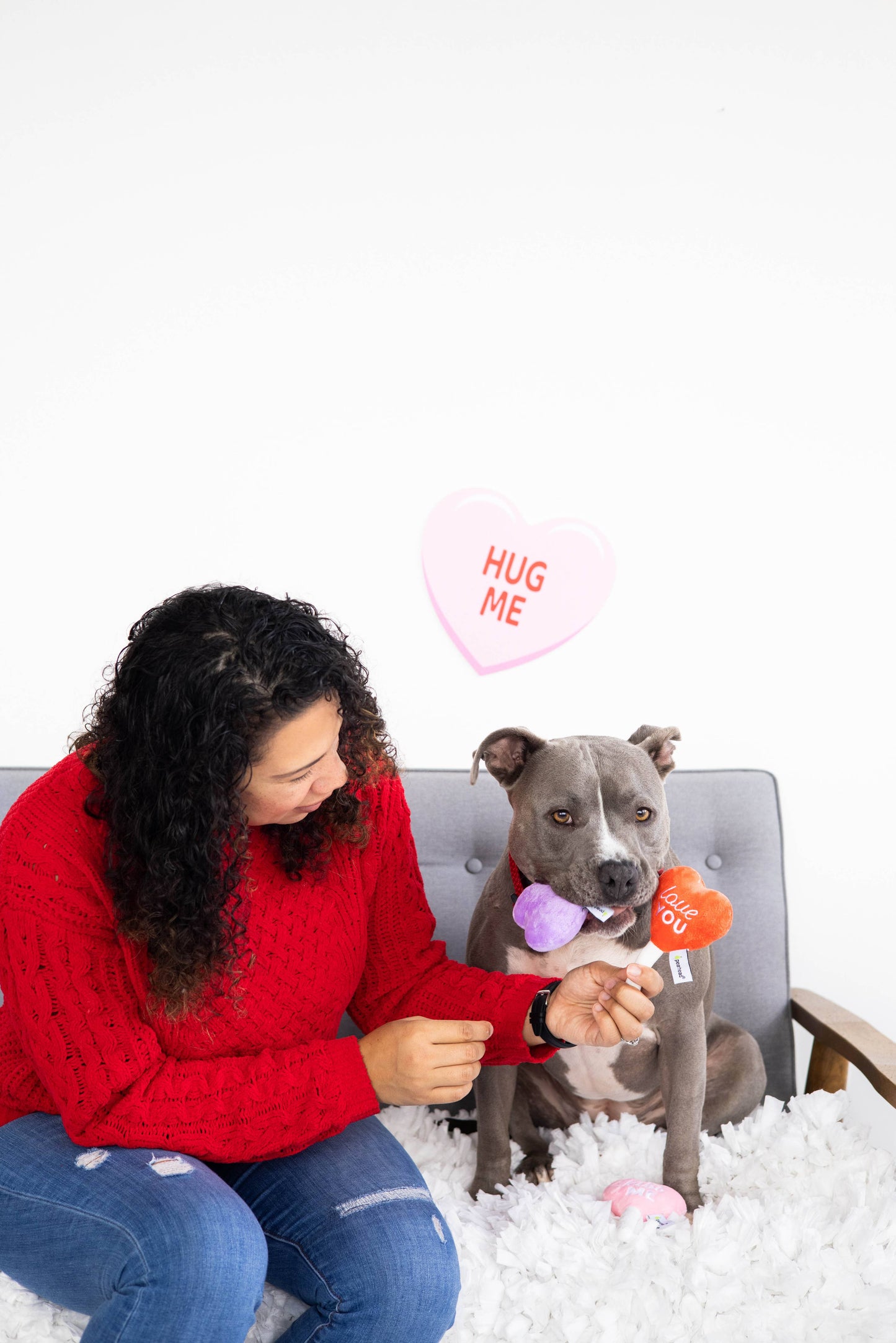Conversation Hearts Dog Toys, Valentine's Day, Set of 3