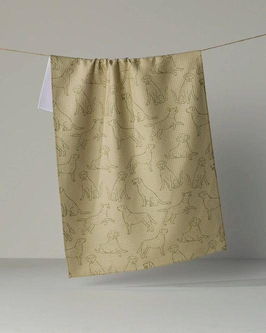 Lab Pups Tea Towel