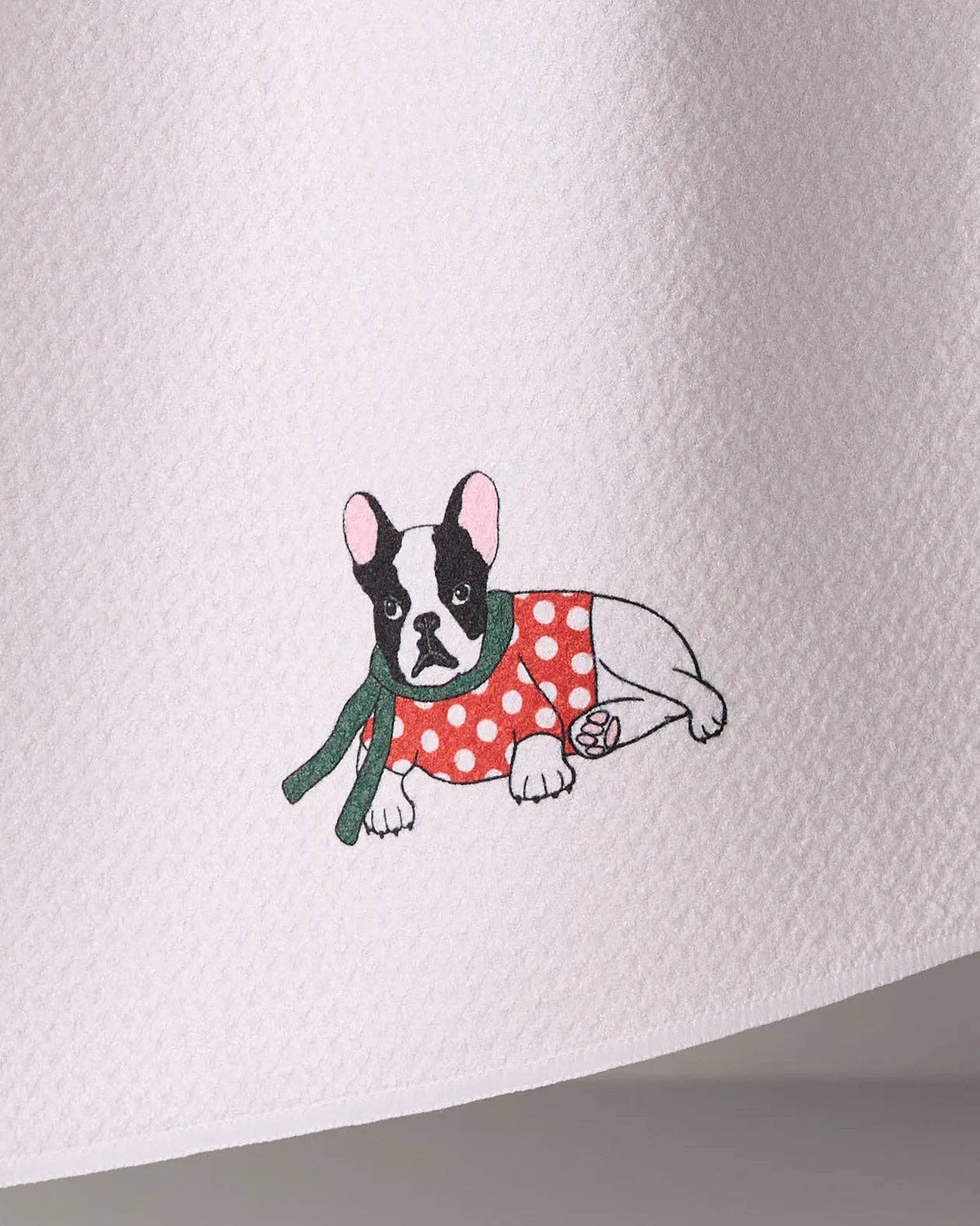 Merry Frenchie Tea Towel