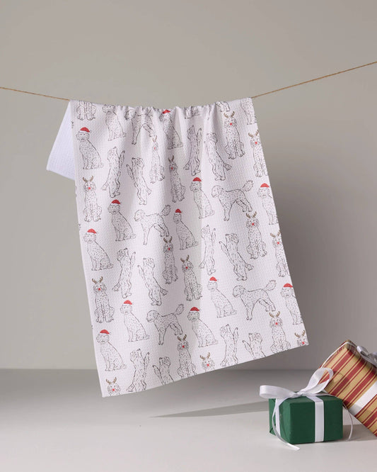 Festive Doodles Tea Towel
