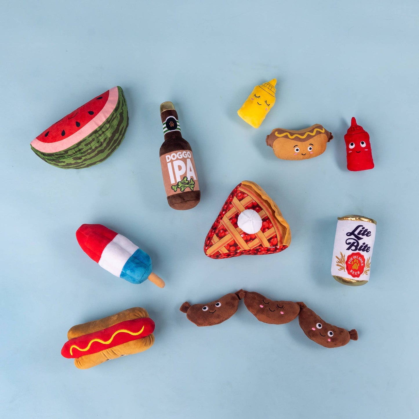 Hot Dog Plush Dog Toy