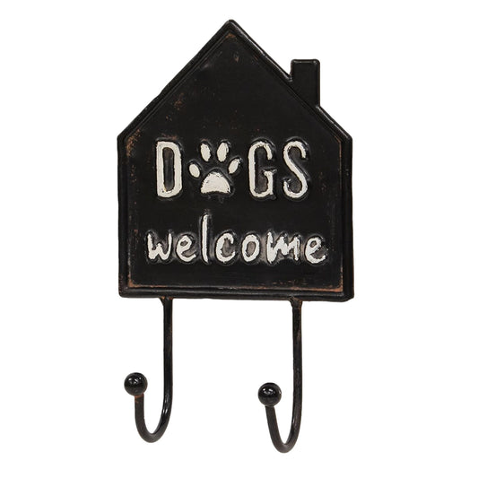 Dogs Welcome House Metal Wall Hook