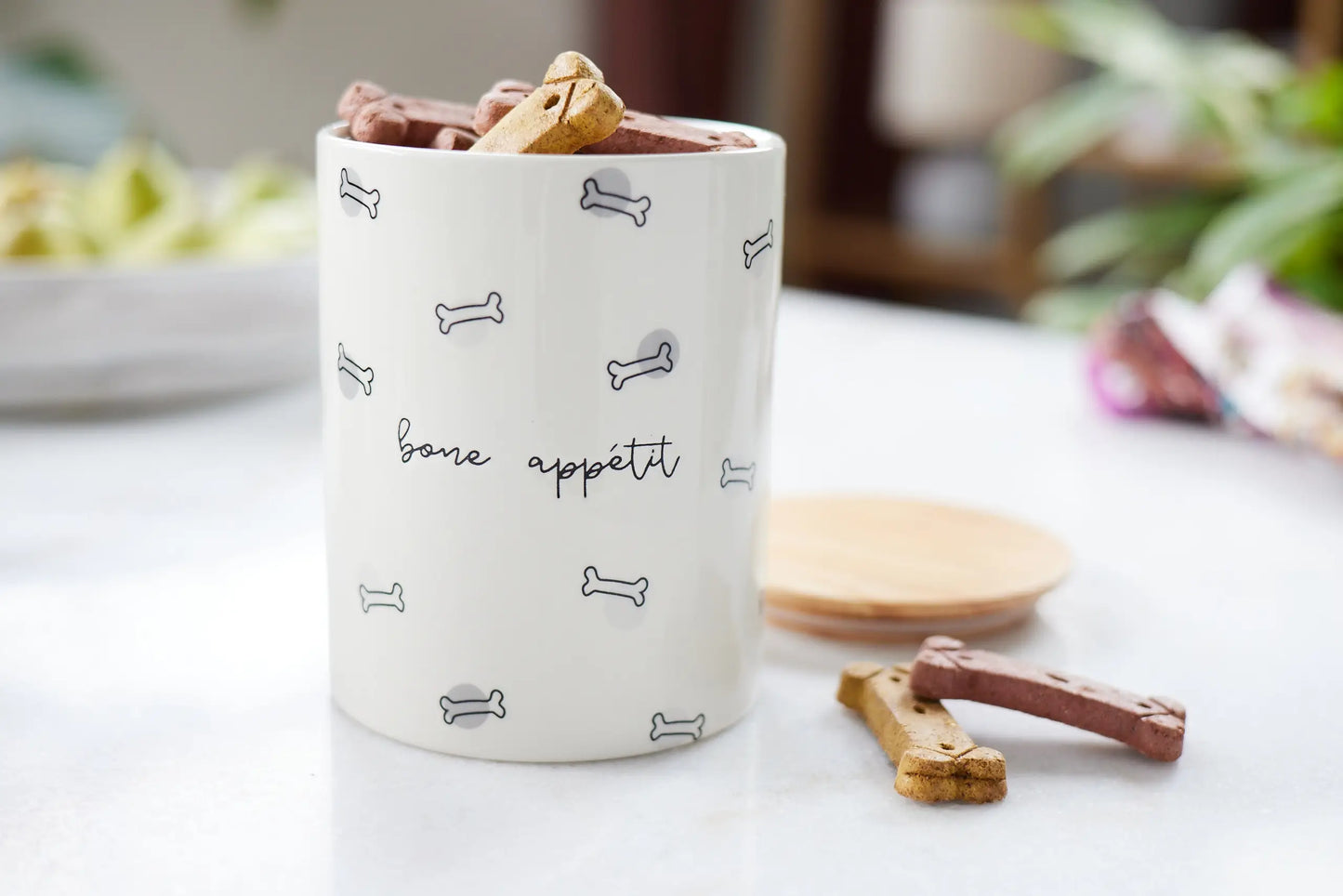 Bone Appetite Ceramic Treat Jar