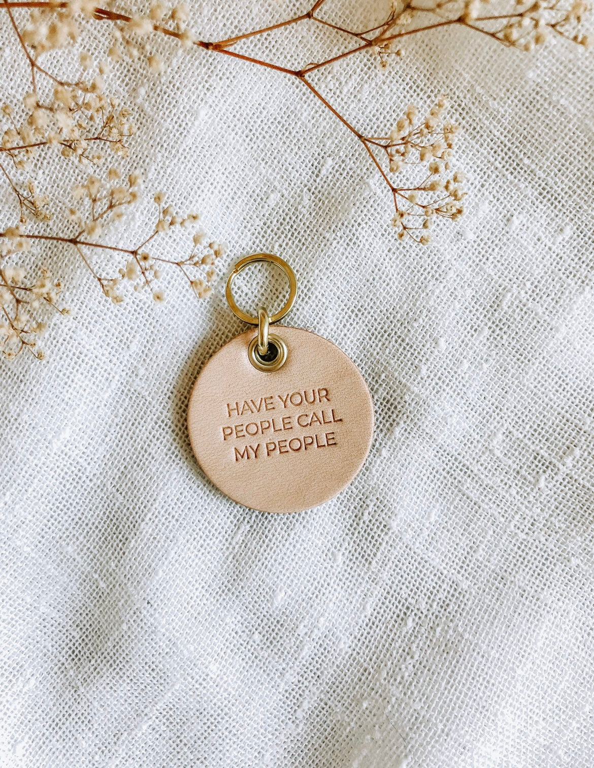 "Have Your People Call My People" Leather Pet Collar Tag