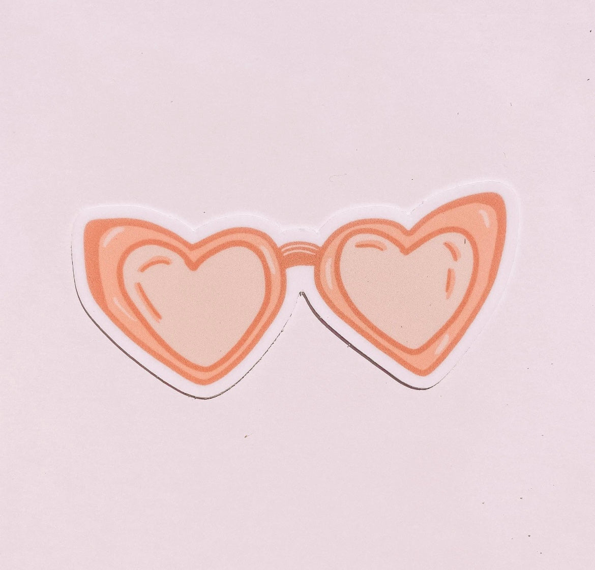 Heart Shaped Pink Sunglasses Sticker