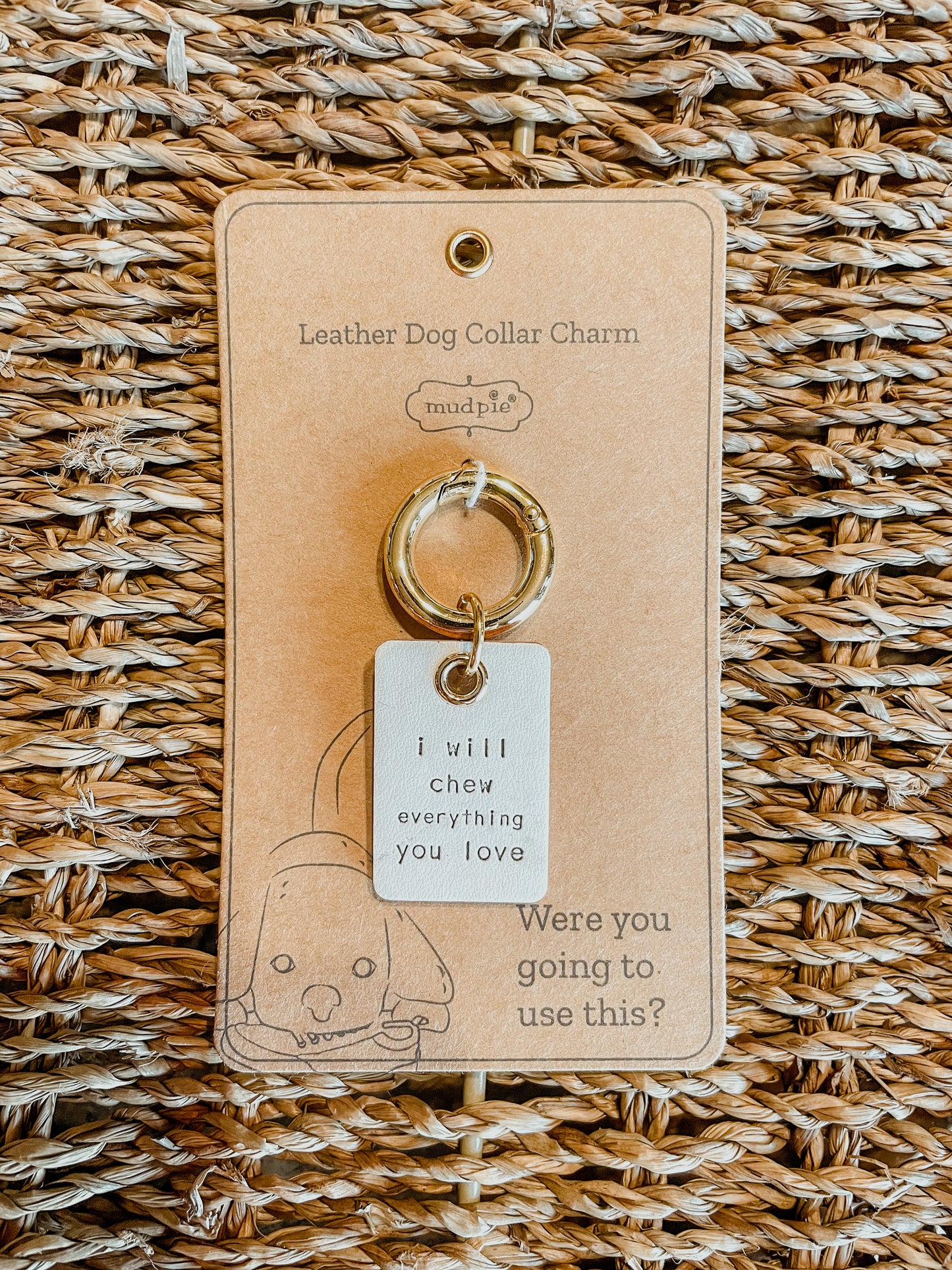 I Will Chew Everything You Love Leather Collar Charm