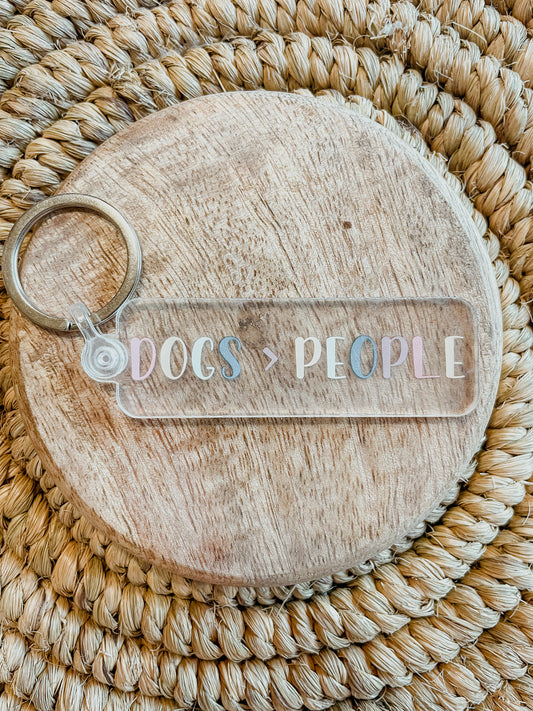 Clear Dogs > People Keychain