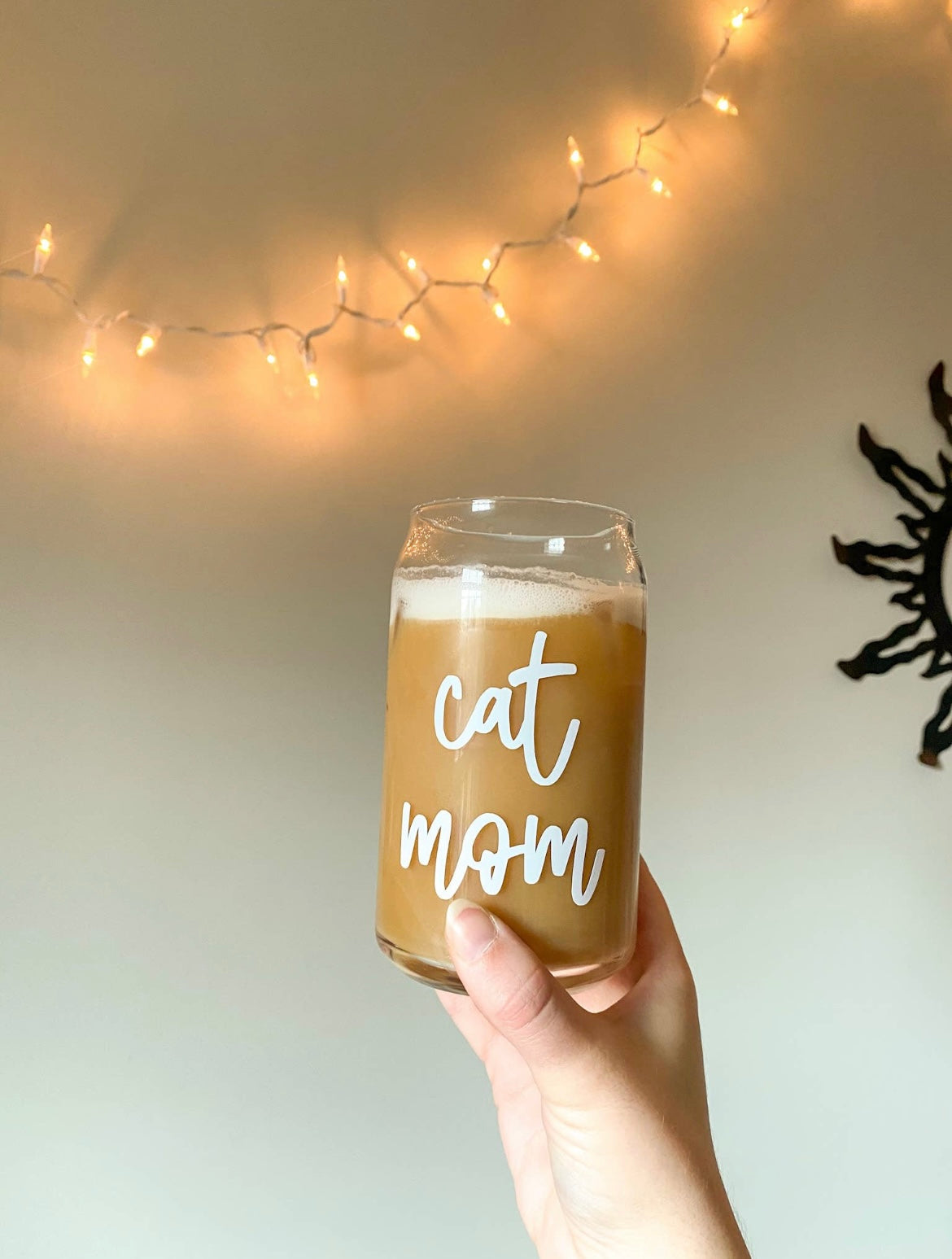 Cat Mom Can Glass Cup