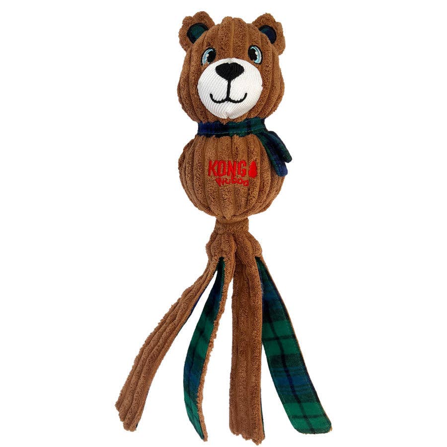 KONG Holiday Wubba Corduroy Bear Dog Toy