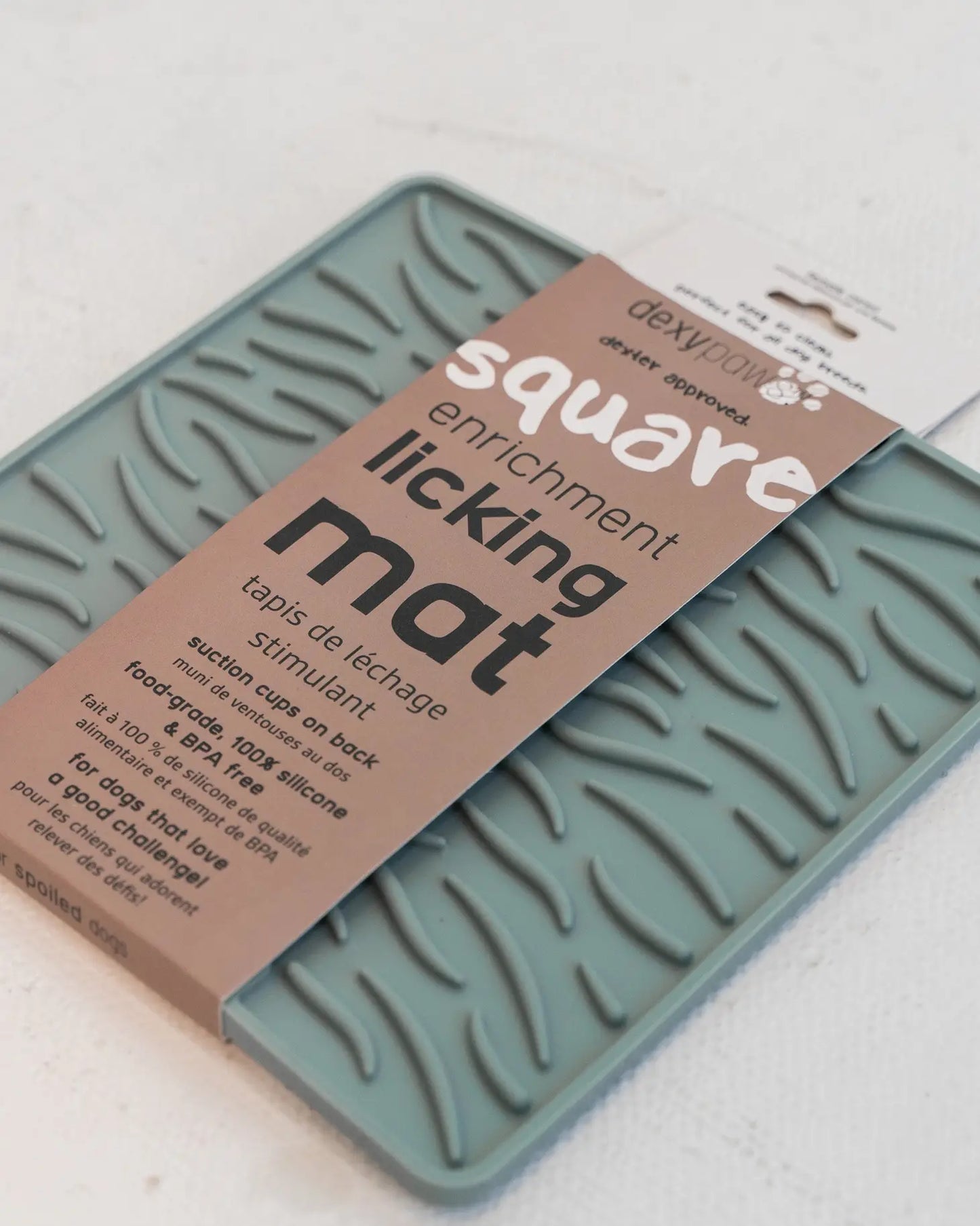 Square Textured Enrichment Licking Mat in Seafoam